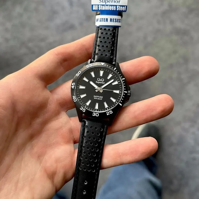 Q&Q Japan Quartz Sapphire Crystal Black Men's Watch- S08A-006PY